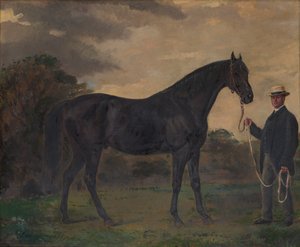 Chippendale und ein Stallbursche in der Landschaft von Jean Edouard Lacretelle