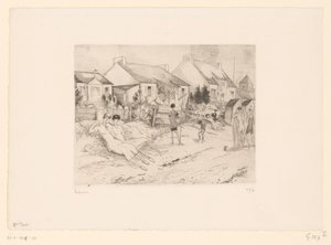 Ruhende Tennisspieler am Strand von Jean Emile Laboureur (signed by artist)