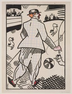 Clown mit Hunden von Jean Emile Laboureur
