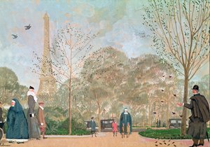 Spaziergang in den Jardins du Trocadero, ca. 1920