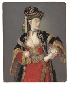 Vermutetes Porträt von Laura Tarsi in türkischer Kleidung von Jean Étienne Liotard