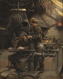 Ein Patron oder Die Lektion des Lehrlings, 1888 von Jean Eugene Buland