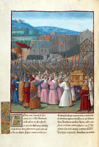 Josua und der Fall von Jericho. Illustration in Flavius Josephus "Antiquities of the Jews" - Jean Fouquet von Jean Fouquet