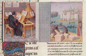 Ms.fr.273 fol.7 Livius (59 v. Chr.-17 n. Chr.) schreibt und die Gründung Roms, aus 