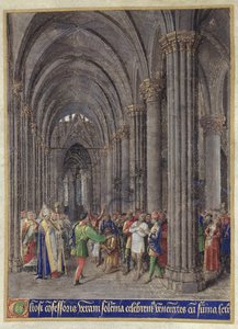 St. Veran exorziert den Besessenen im nördlichen Seitenschiff der Kathedrale Notre-Dame de Paris, aus den 