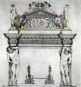 Kamin aus der Halle der Botschafter im Dogenpalast in Venedig, aus 