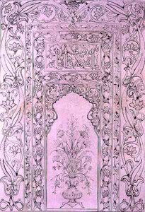 Fliesenpaneel aus der Blauen Moschee in Täbris, Persien, aus 