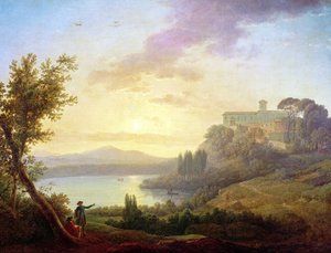 Italienische Landschaft, Sonnenuntergang
