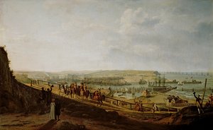 Napoleon I. (1769-1821) besucht das Lager in Boulogne im Juli 1804, 1806 von Jean Francois Hue