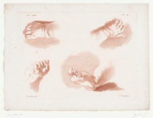 Zwei Kinderhände und -füße (Composities met delen van het menselijke lichaam)