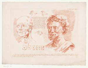 Zwei Männerköpfe und Augen aus verschiedenen Blickwinkeln von Jean Francois Janinet