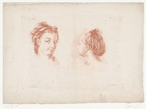 Zwei Frauenköpfe von Jean Francois Janinet
