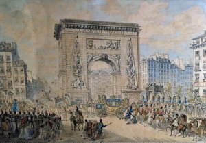 Einzug von Pius VII. (Luigi Barnaba Chiaramonti, Papst unter dem Namen Pius VII. oder Pio VII.) von Jean Francois Leleu
