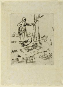 Ein Mädchen, das Gänse hütet von Jean-Francois Millet