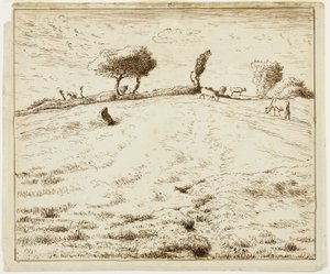 Landschaft - Hügel in Gruchy, Normandie von Jean Francois Millet