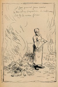 Bauer beim Verbrennen von Unkraut, 19. Jahrhundert von Jean Francois Millet
