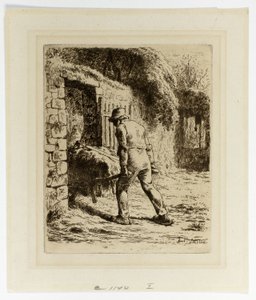 Bauer mit Schubkarre von Jean Francois Millet