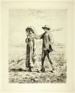 Bauern gehen zur Arbeit von Jean Francois Millet