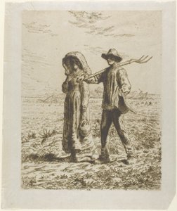 Bauern auf dem Weg zur Arbeit von Jean Francois Millet