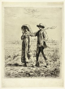 Bauern gehen zur Arbeit von Jean Francois Millet