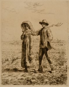 Bauern gehen zur Arbeit von Jean Francois Millet