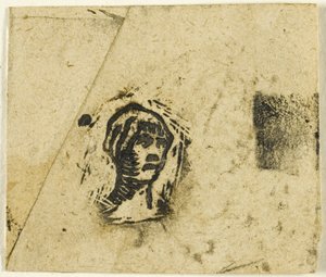 Skizzen, Fragment: Kopf einer Frau mit Kopftuch von Jean Francois Millet