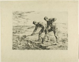 Zwei Männer beim Graben von Jean Francois Millet