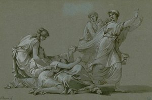 Die jungen Männer und Frauen von Athen als Opfer für den Minotaurus, ca. 1778 von Jean François Pierre Peyron