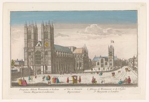 Ansicht der Westminster Abbey und der Kirche St. Margaret