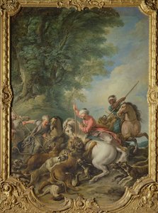 Türken jagen Löwen von Jean François de Troy