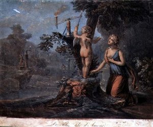 Der Liebessemaphore, graviert von Pierre Michel Alix (1762-1817)