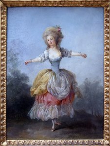 Tänzerin in Louis XVI. Gemälde von Jean Frederic Schall (1752-1825), Öl auf Leinwand, Ende des 18. Jahrhunderts. Museum der Schönen Künste von Nantes