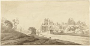 Ansicht der Ruinen des Palastes auf dem Palatin in Rom von Jean Grandjean (attributed to)