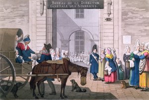 Le Bureau des Nourrices in Paris, um 1820