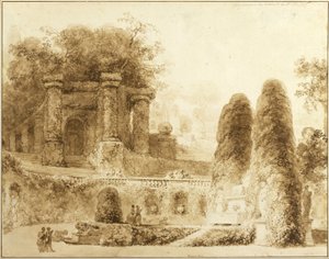 Römischer Park mit Brunnen von Jean Honore Fragonard