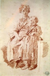 Ein junges Mädchen mit ihrer Schwester, 1774 von Jean Honore Fragonard