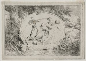 Bacchanales: Nymphe reitet auf einem Satyr von Jean Honore Fragonard
