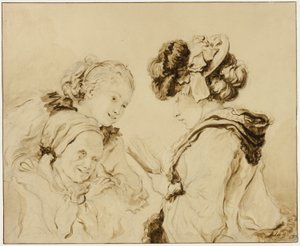 Margaruerite Gerard liest ihrer Mutter und Rosalie Fragonard vor von Jean Honore Fragonard