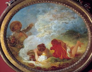 Perrette und der Milchtopf nach der Fabel „La laitière et le pot au lait“ von Jean de la Fontaine. Gemälde von Jean Honoré Fragonard (1732-1806) 18. Jahrhundert Musée Cognacq Jay