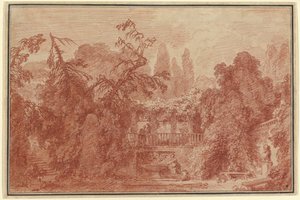 Terrasse und Garten einer italienischen Villa von Jean Honore Fragonard