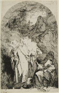 Die Madonna mit den Heiligen Katharina, Rosa von Lima und Agnes von Montepulciano von Jean Honore Fragonard