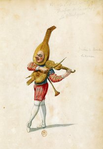 Kostümentwurf von Jean Berain der Ältere für Le feste di Amore e di Bacco, Ballett von Jean-Baptiste Lully, aufgeführt im Palais-Royal in Paris, 15. November von Jean I  Berain