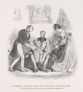 Die trauernde Witwe gibt beiden das Recht, gut zu handeln.... Und beide behalten ein ewiges..., 1843