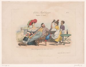Jupiter und Juno erhalten Nektar von Hebe von Jean Ignace Isidore Gérard Grandville