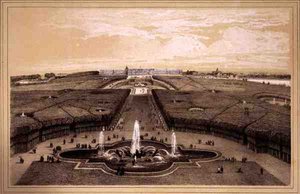 Gesamtansicht des Parks und Palastes von Versailles, veröffentlicht von Auguste Bry