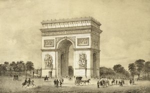 Der Triumphbogen, Paris, graviert von Auguste Bry von Jean Jacottet