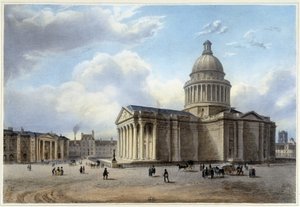 Das Pantheon - in „Promenade dans Paris et ses environs“, entworfen von Jacottet und Benoist, um 1840