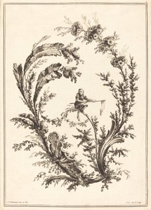 Ornament mit einem Affen von Jean Jacques Avril I after Jean Baptiste Pillement