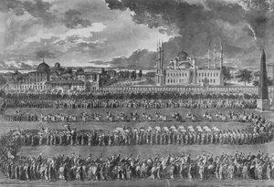 Prozession des Sultans auf dem Hippodrom von Jean Jacques Francois Le Barbier