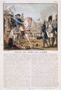 Die Einnahme von Berg-op-Zoom, Niederlande, 1747, graviert von Jean Baptiste Morret, 1787